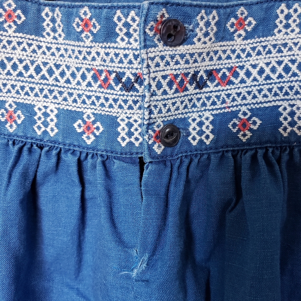 Relisted Madewell chambray denim crop top with cross stitch straps size 2 - Picture 3 of 4